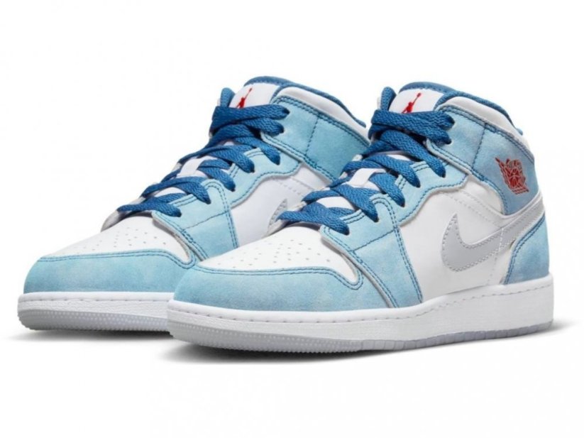 Air Jordan 1 Mid SE French Blue Light Steel (GS)